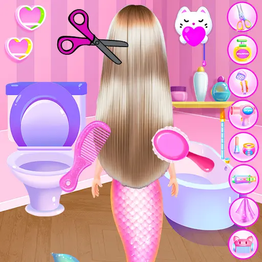 Princess Mermaid At Hair Salon icon