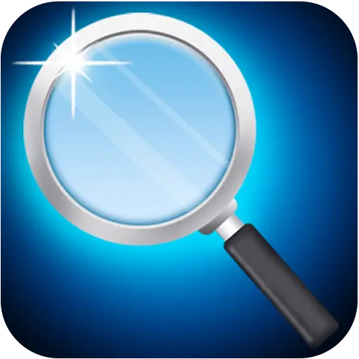 magnifying glass with light icon