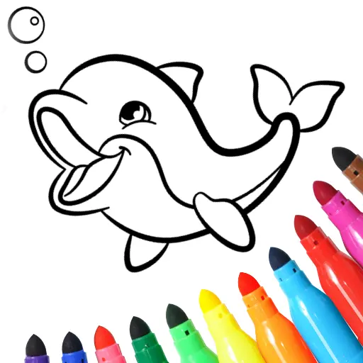 Dolphins coloring pages icon