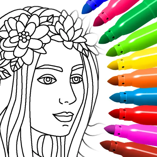 Coloring for girls and women icon