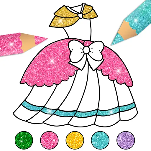 Glitter Coloring Book: Dresses icon