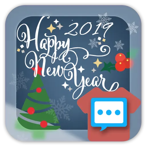 Happy New year snow icon