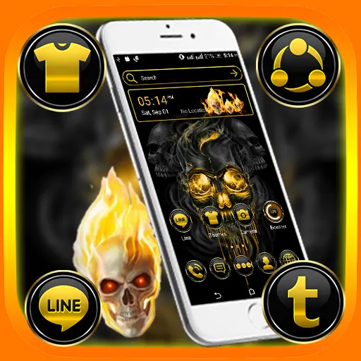 Gold Skull Launcher Theme icon