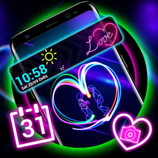 Neon Heart Launcher Theme icon