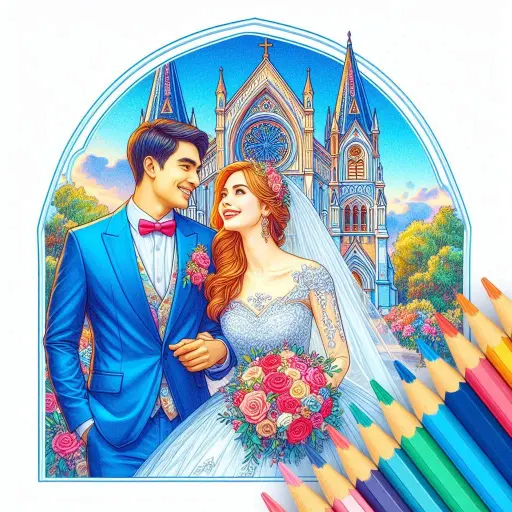 Bride & Groom Color by Number icon