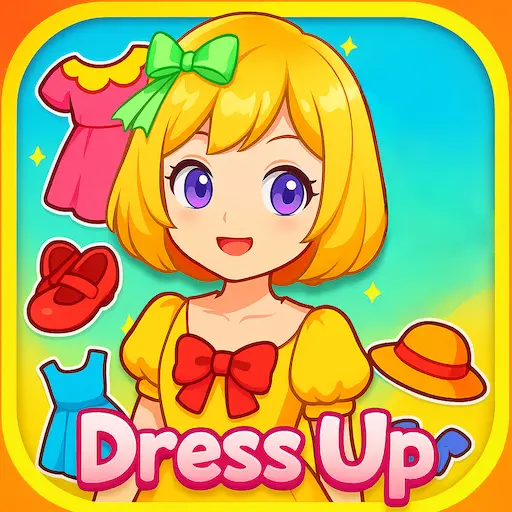 Doll makeover dress up game icon