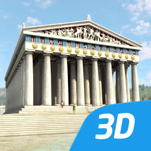 Acropolis educational 3D scene icon