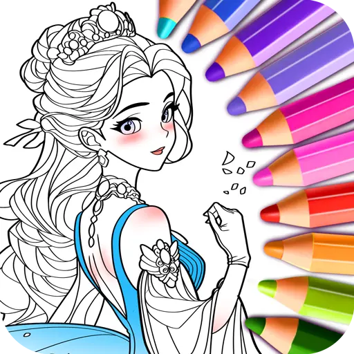 Princess Game Fantasy Coloring icon