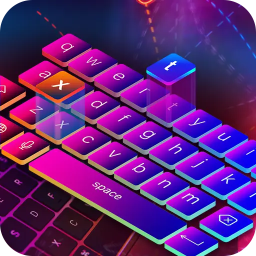 Neon Led Keyboard Photo, Emoji icon