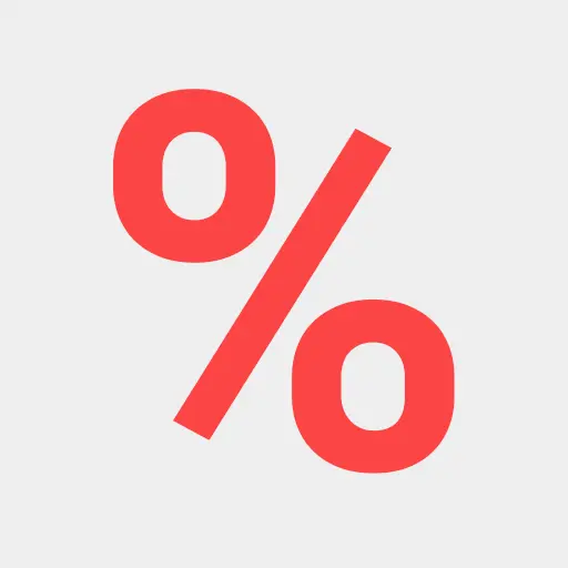 Discount and tax percentage ca icon